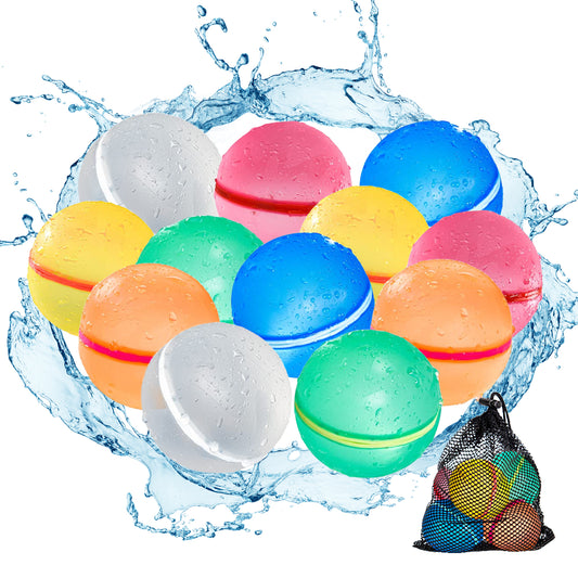 12er-Set Wiederverwendbare Wasserballons – Selbstschließend, Perfekt für Sommer & Outdoor-Spiele