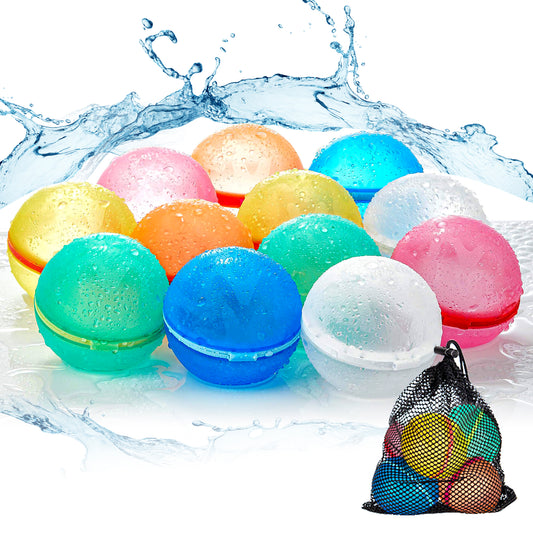 12er-Set Wiederverwendbare Wasserballons – Selbstschließend, Perfekt für Sommer & Outdoor-Spiele