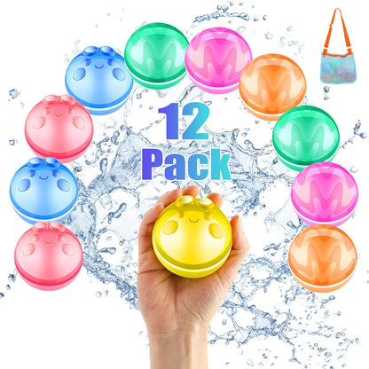 12 PCS Reusable Water Balloons for Kids Adults Outdoor Activities