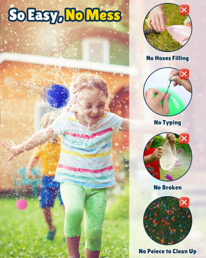 Reusable Water Balloons - 30 PCS Refillable Water Balls for Kids