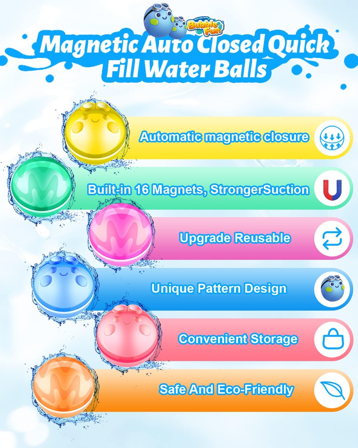 12 PCS Reusable Water Balloons for Kids Adults Outdoor Activities