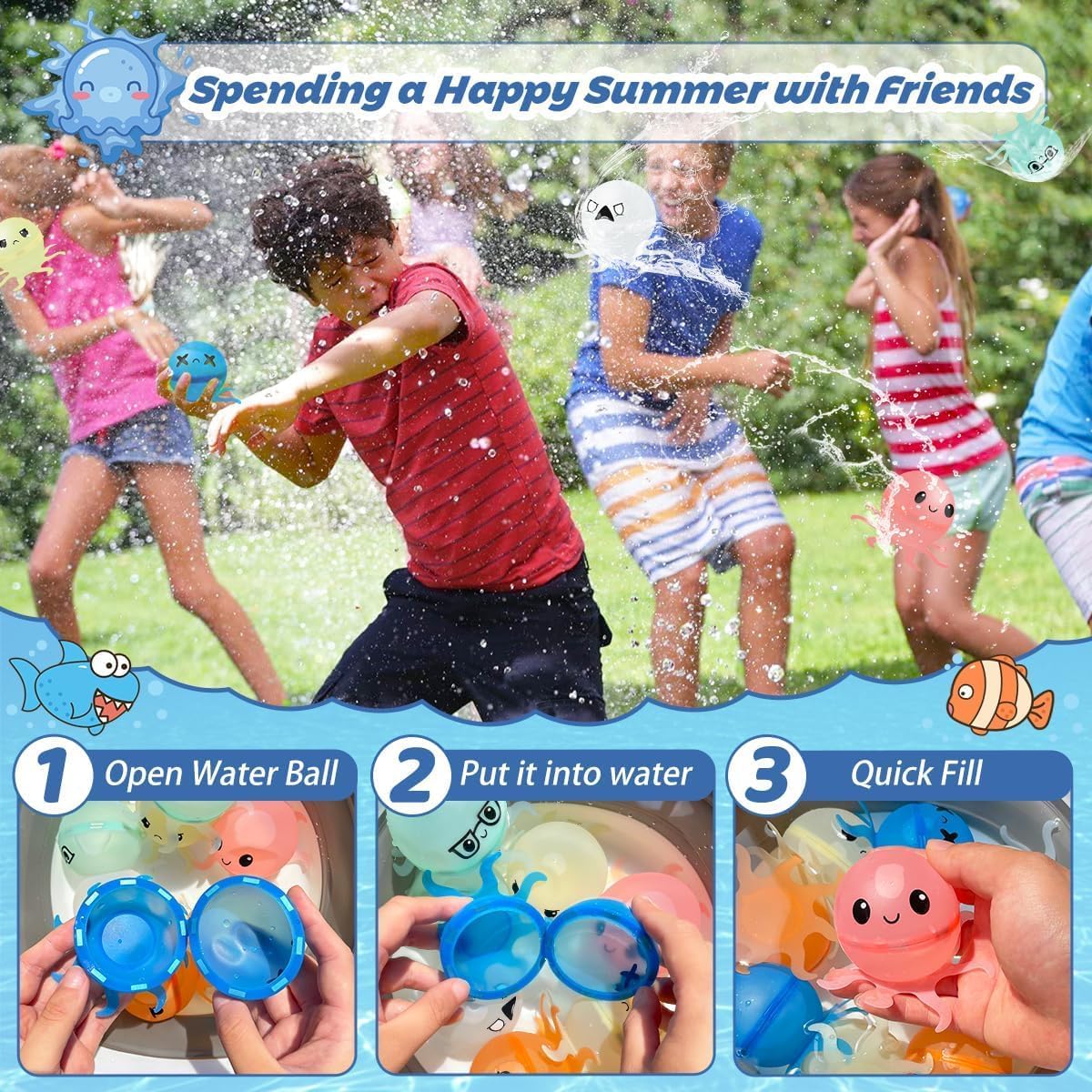 Reusable Water Bomb Balloons, Summer Toy for Boys and Girls
