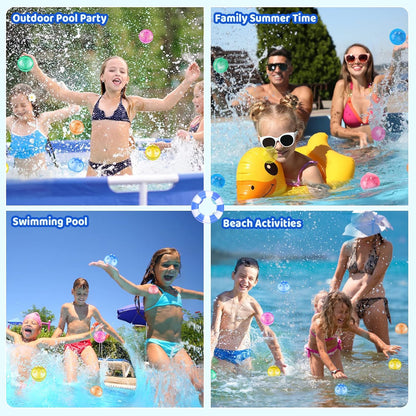 12 PCS Reusable Water Balloons for Kids Adults Outdoor Activities