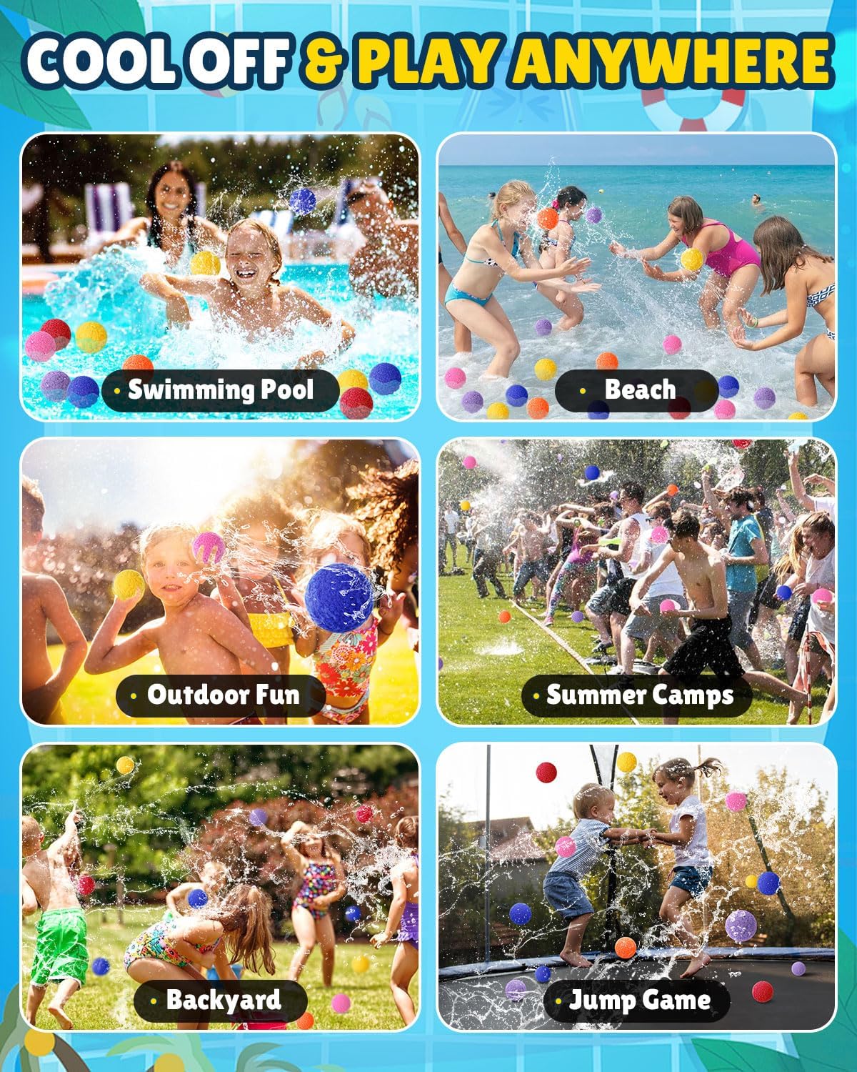Reusable Water Balloons - 30 PCS Refillable Water Balls for Kids